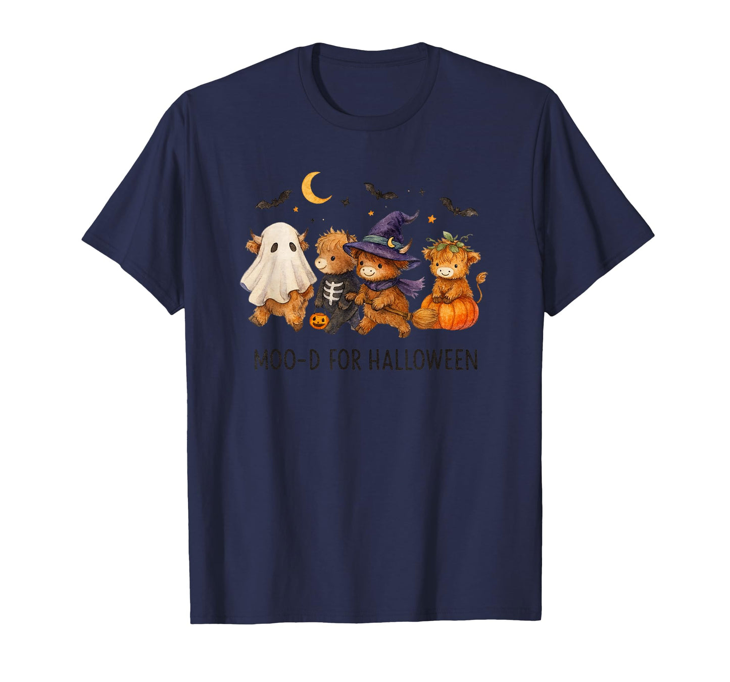 Moo-d for Halloween Highland Cow Cute Costume Squad T-Shirt