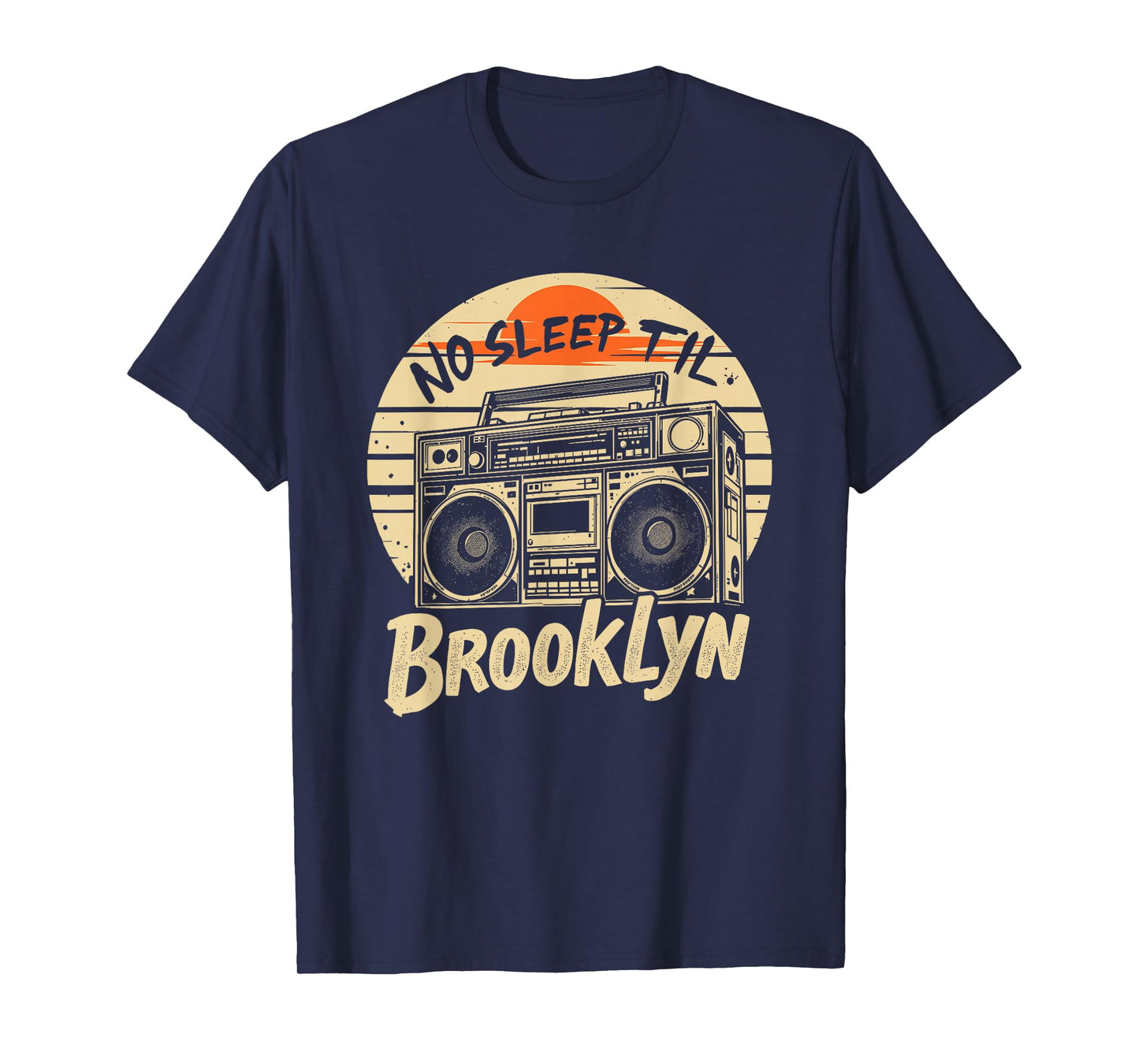 No Sleep Til Brooklyn Retro Boombox Vintage Music T-Shirt