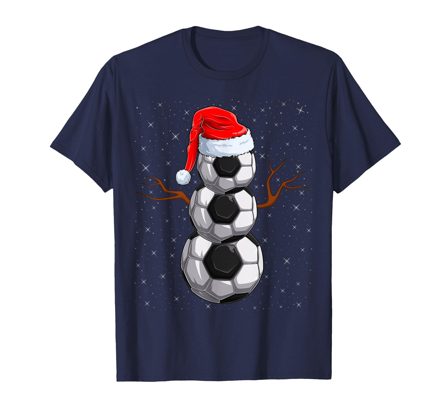 Soccer Snowman Xmas Pajamas Santa Soccer Football Christmas T-Shirt