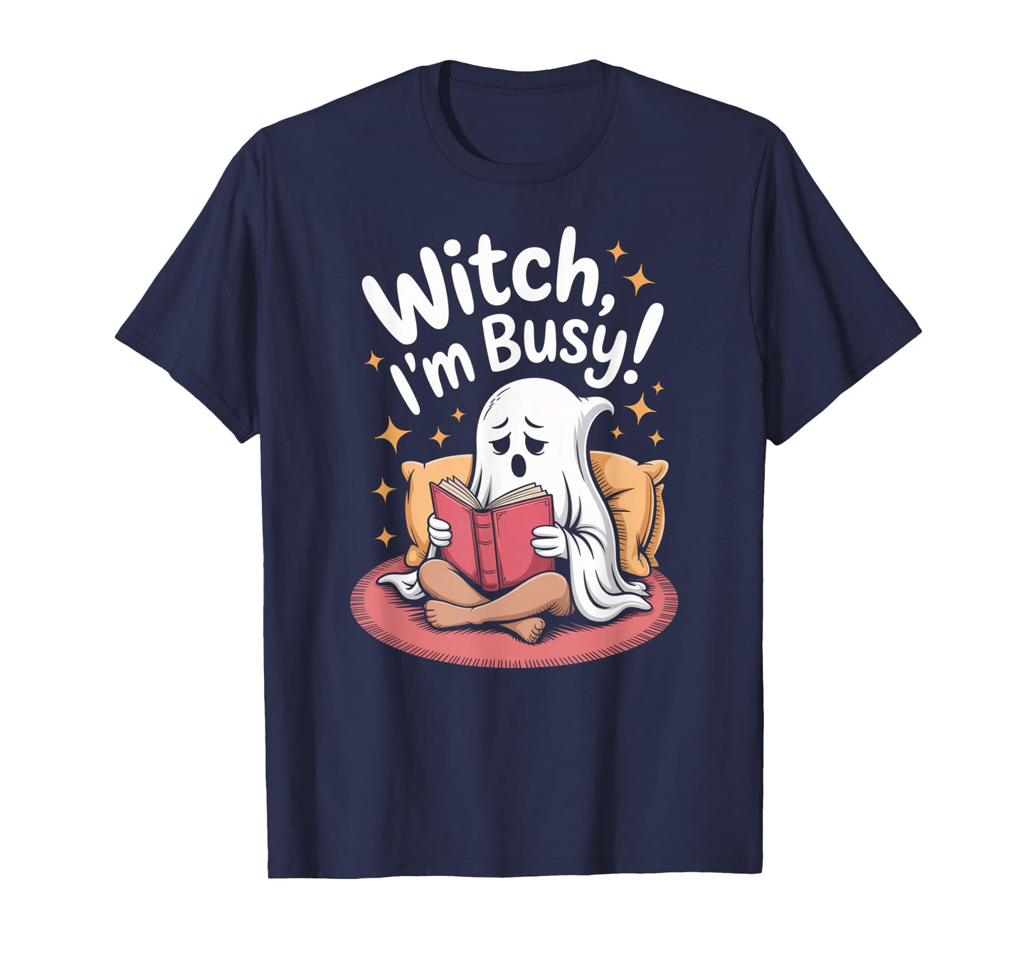 Witch I’m Busy Tee Funny Ghost Reading Book Halloween T-Shirt
