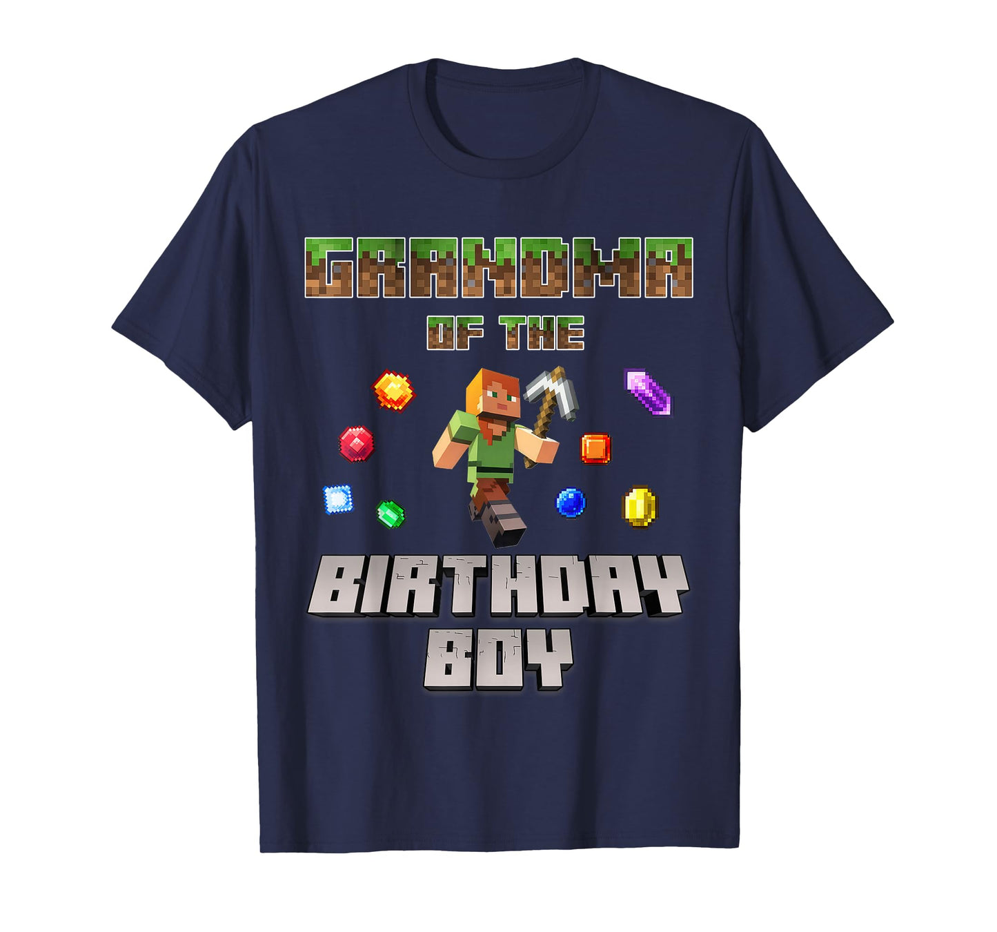 Grandma Of The Birthday Boy Video Gamer Pixel Number T-Shirt