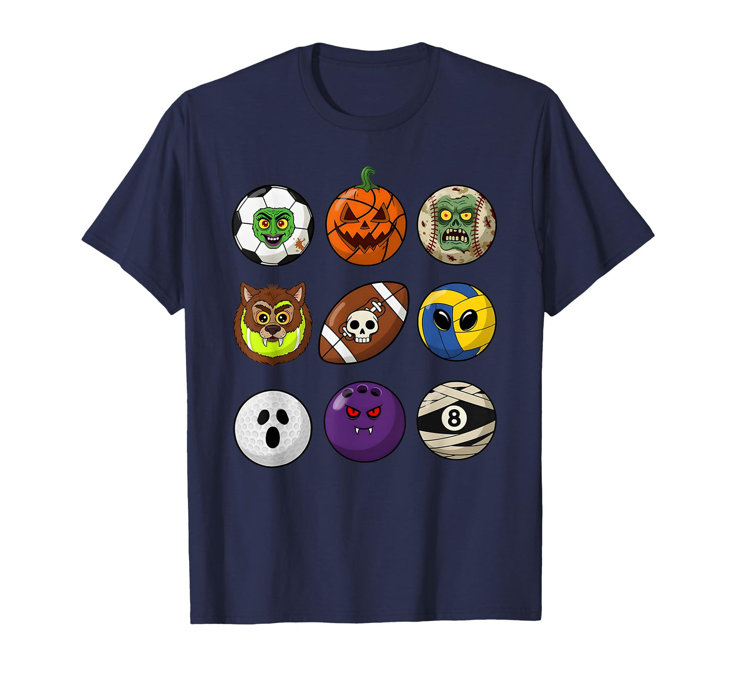 Halloween Building Ball Head Pumpkin Ghost Zombie Boys Sport T-Shirt