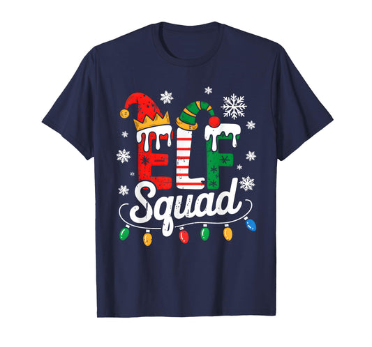 Elf Squad Funny Elf Family Christmas Matching Pajamas Xmas T-Shirt