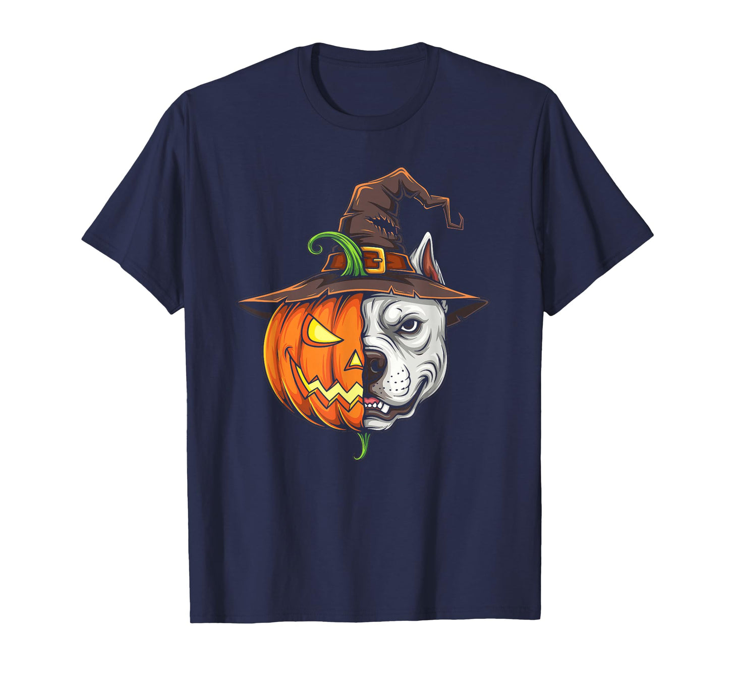 Pitbull Pumpkin Jack O Lantern Halloween Kids Mens Womens T-Shirt