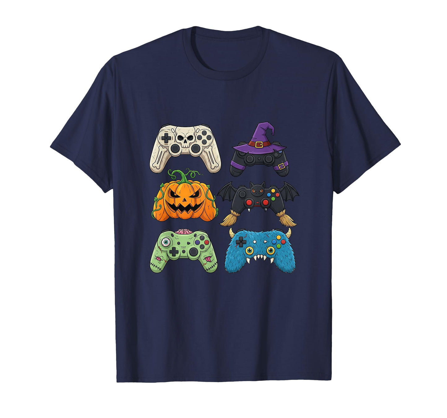Halloween Skeleton Zombie Gaming Controllers Mummy Boys Kids T-Shirt