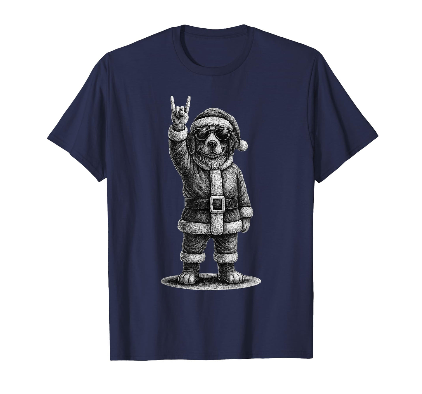 Bernese Mountain Dog Rock Music Christmas Dog Lover T-Shirt
