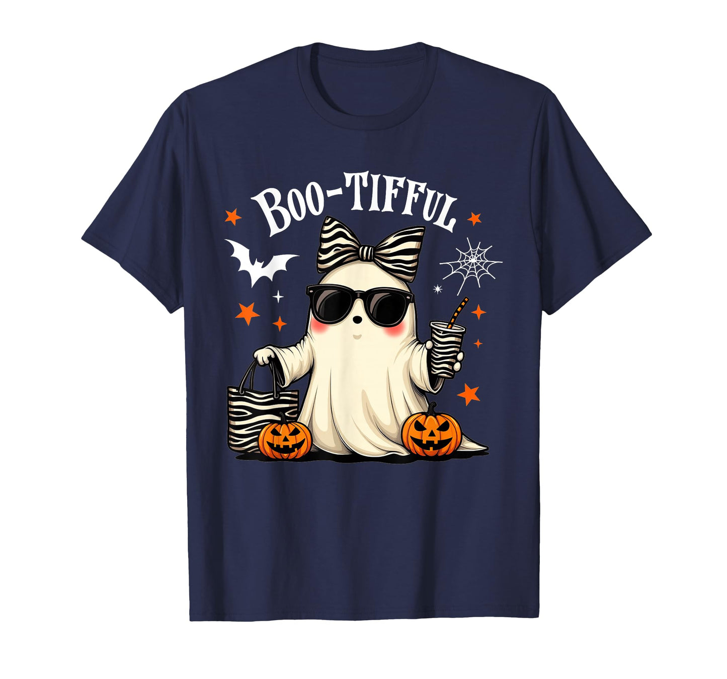 Coquette Leopard Ghost Coffee Boo-JEE Halloween Boujee Ghost T-Shirt