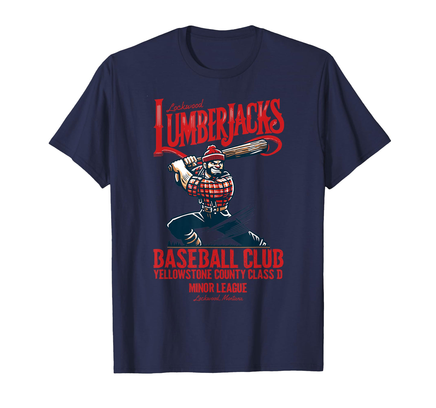 Lockwood Lumberjacks Retro Minor League Baseball Team T-Shirt