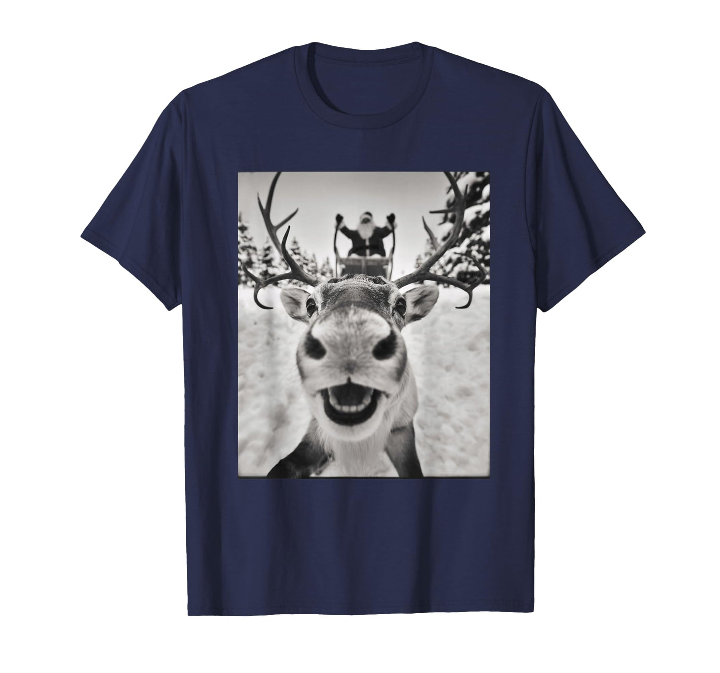 Funny Reindeer Selfie Christmas Santa Funny Gifts Kids T-Shirt