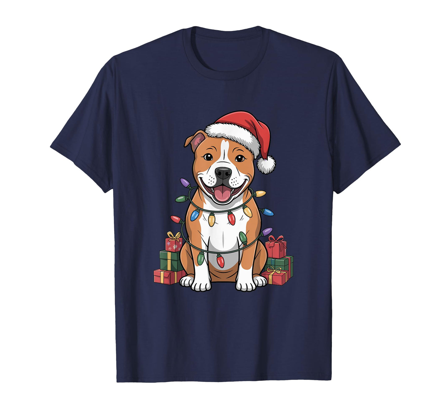 American Staffordshire Christmas Funny Dog Lover Holiday T-Shirt