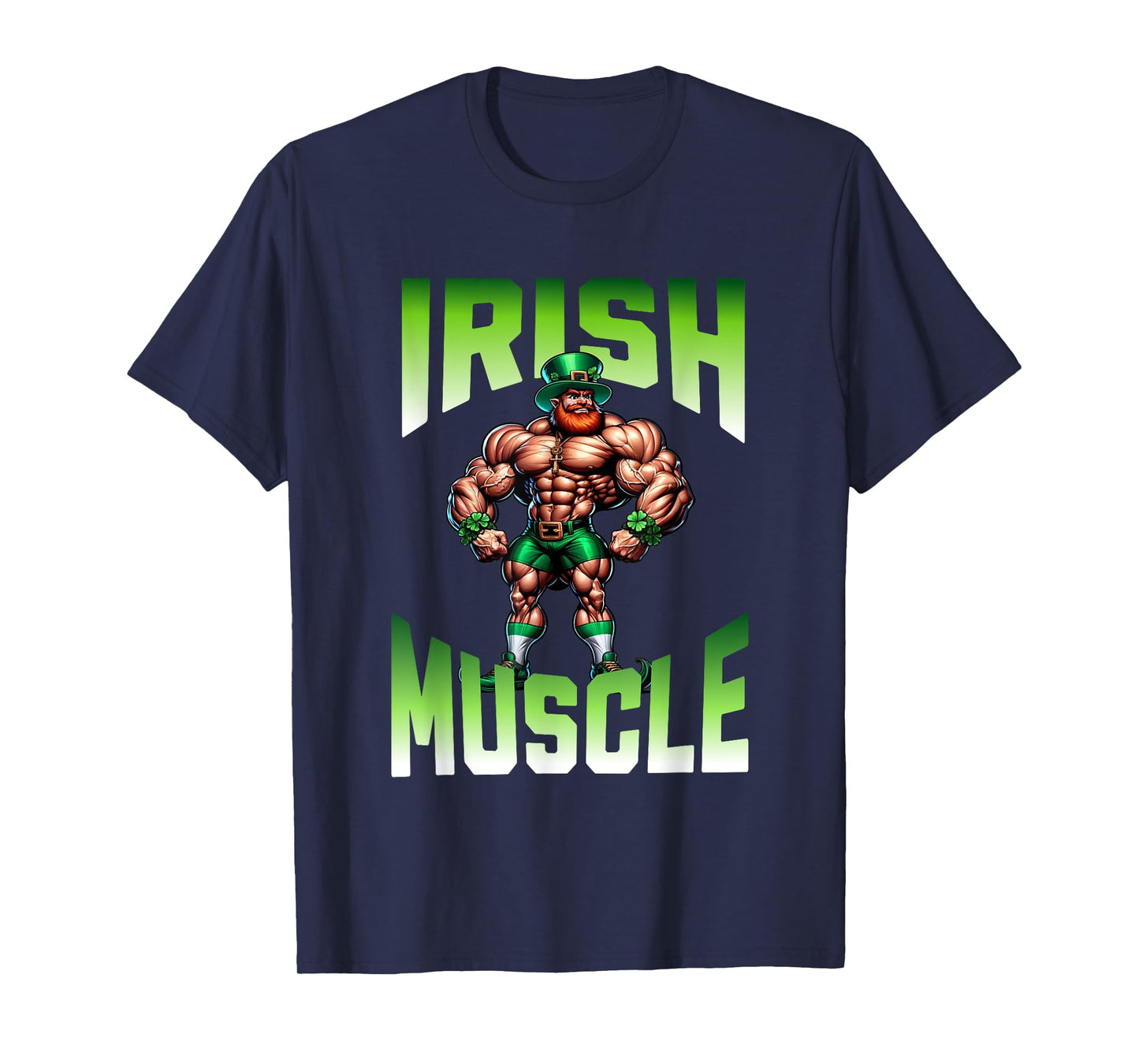 Irish Muscle Leprechaun Gym Workout Green Celebrations T-Shirt