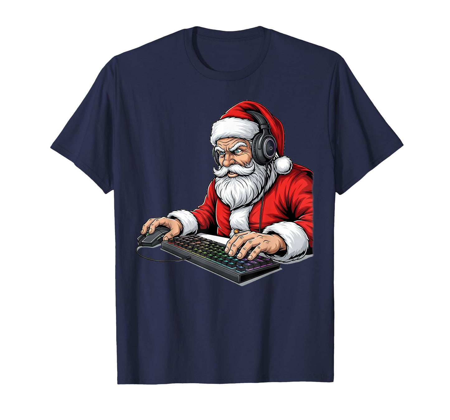 Gamer Santa Video Games Christmas Funny Xmas Boys Gaming T-Shirt