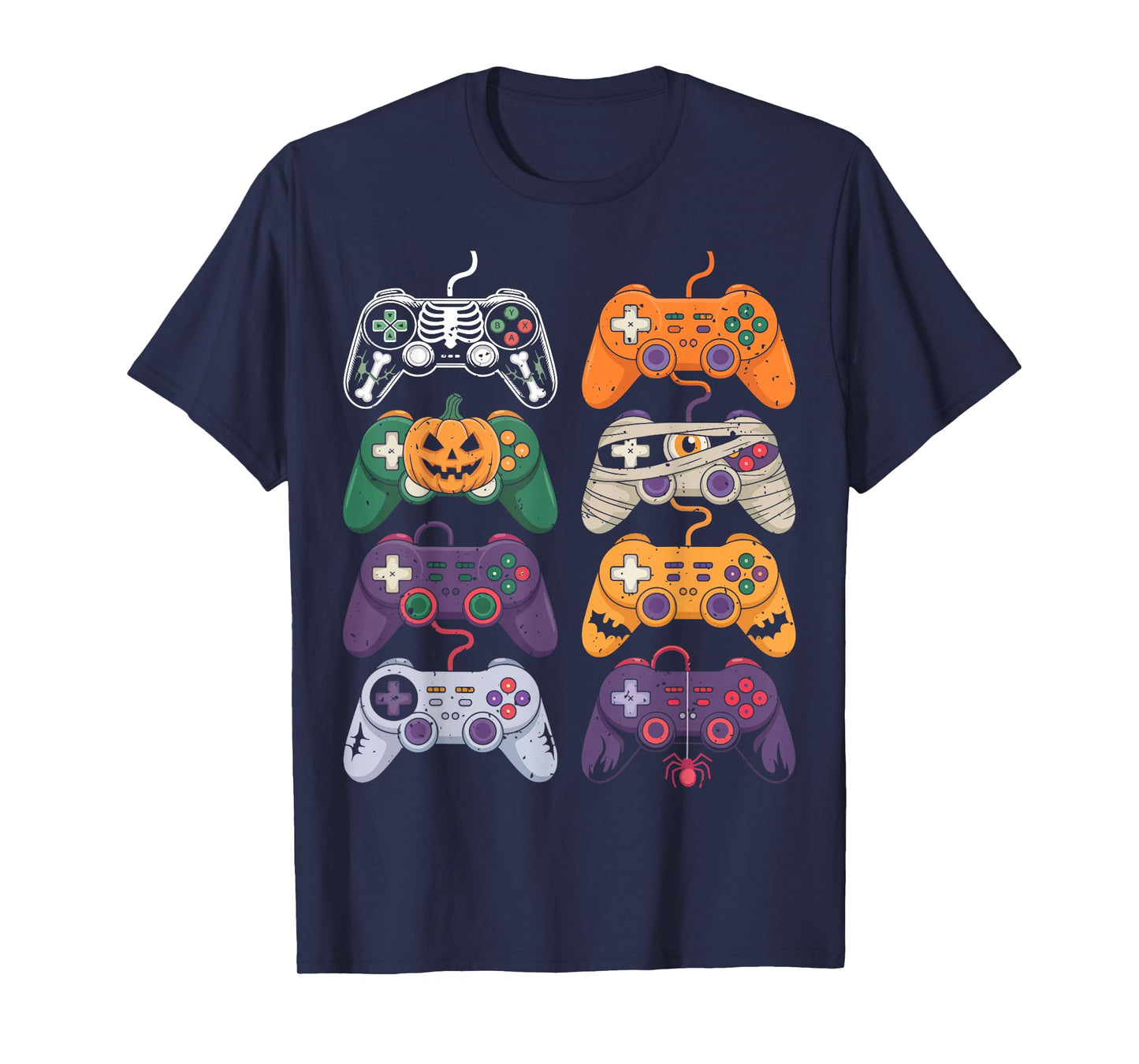 Gamer Halloween Skeleton Zombie Mummy Gaming Controllers T-Shirt
