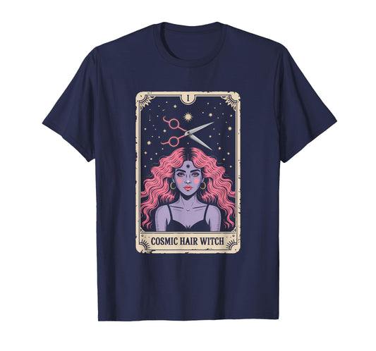 Cosmic Hair Stylist Tarot Card Witch Retro T-Shirt