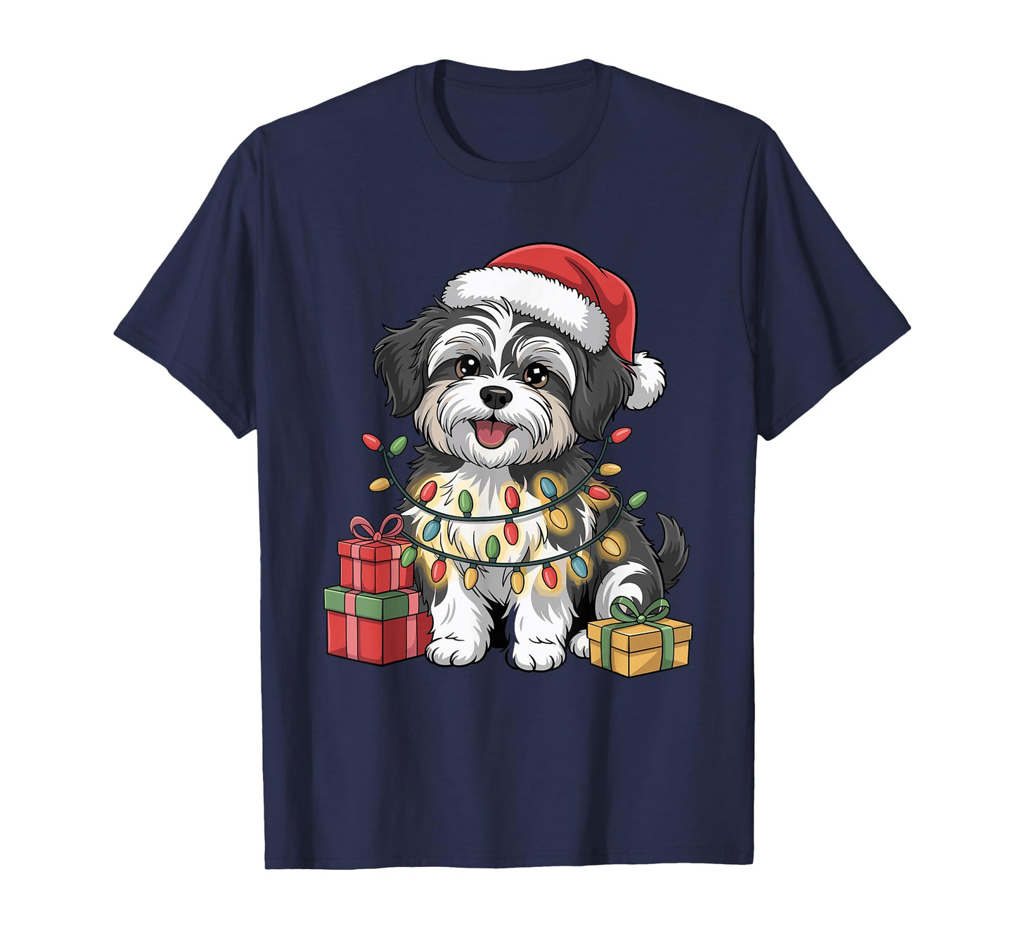 Cute Havanese Santa Hat Christmas Xmas Dog Lovers Holiday T-Shirt