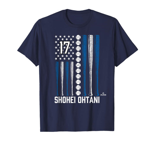 Baseball American Flag Shohei Ohtani Los Angeles Baseball T-Shirt