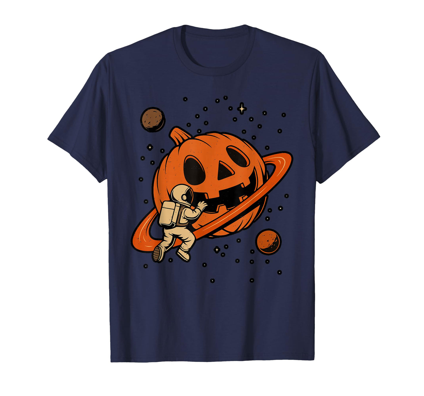 Astronaut Pumpkin Planet Halloween Jack O Lantern Spooky T-Shirt