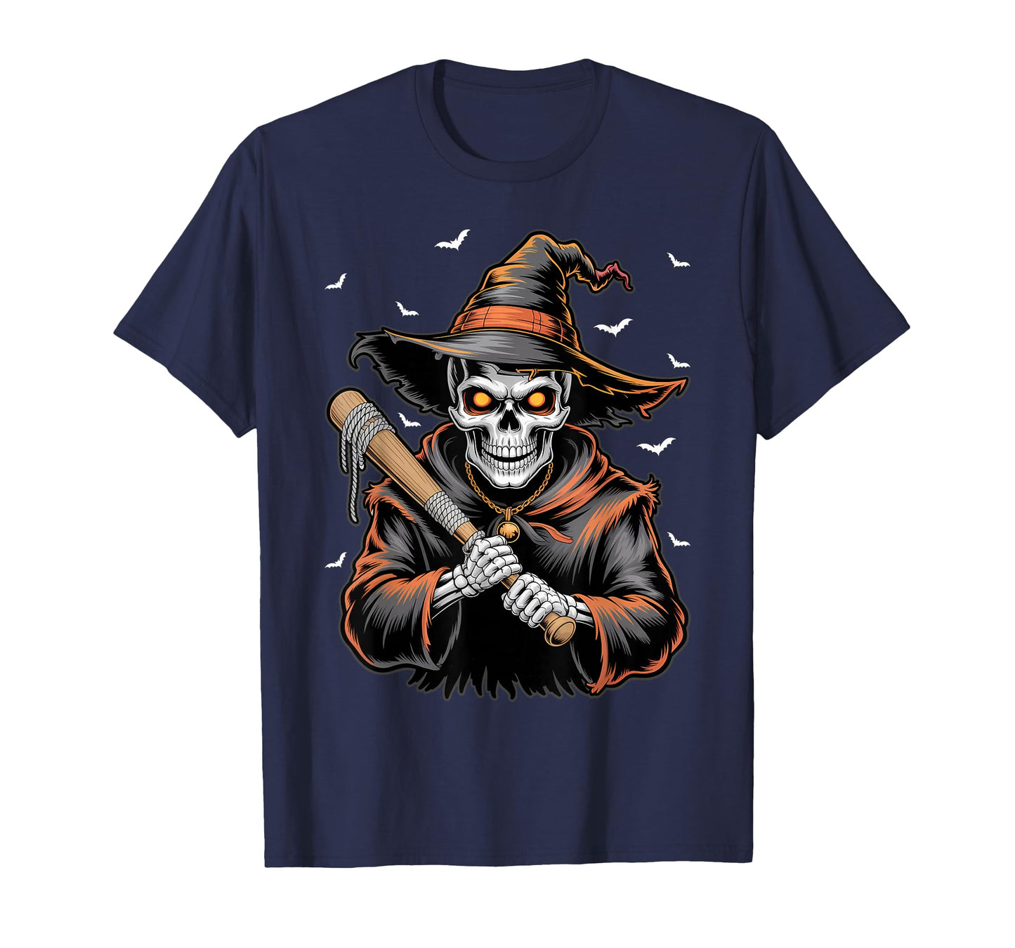 Skeleton Witch Baseball Player Halloween Costume Party 2025 T-Shirt