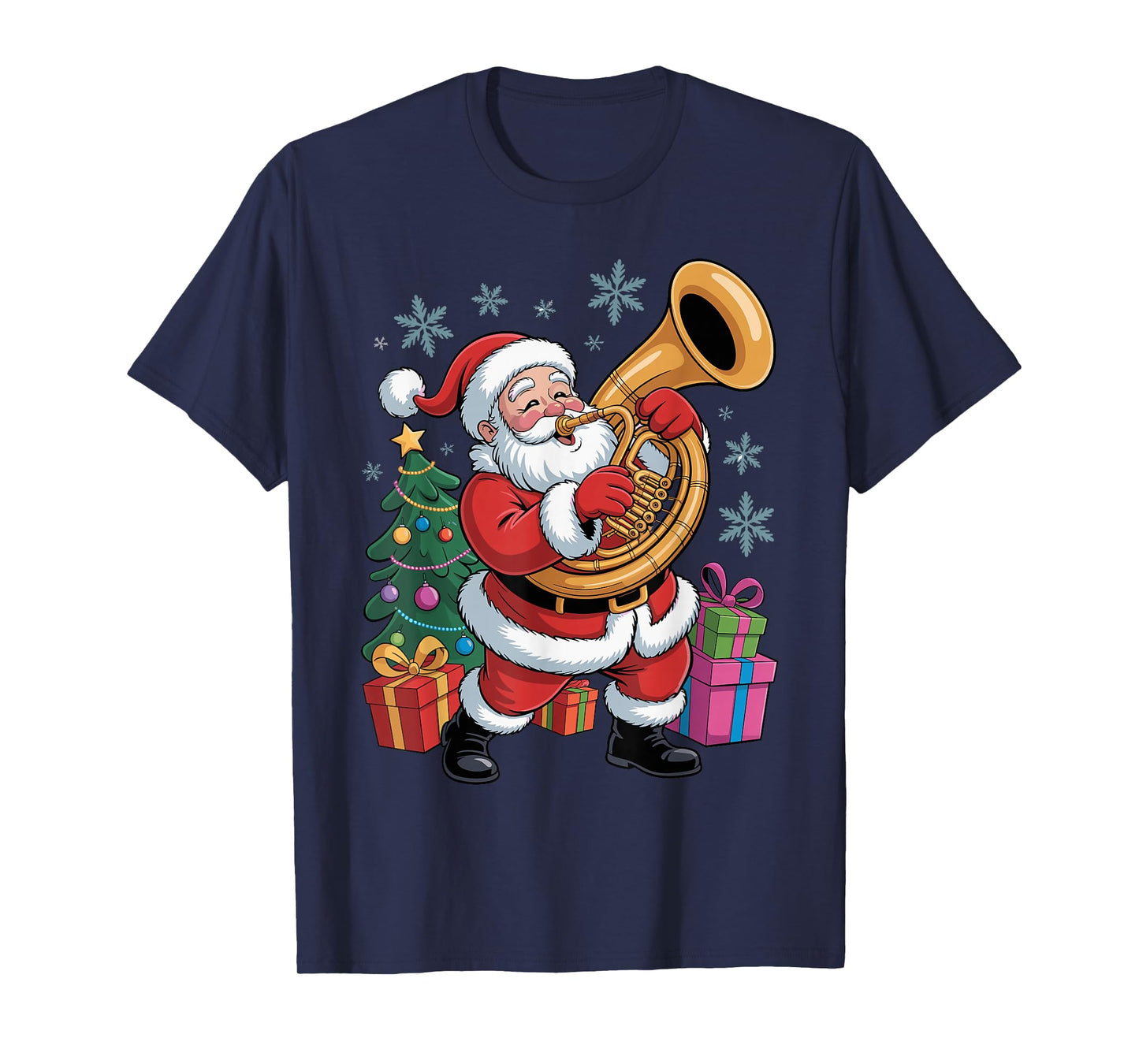 Funny Santa Christmas Design Tuba Holiday Xmas Pajama T-Shirt