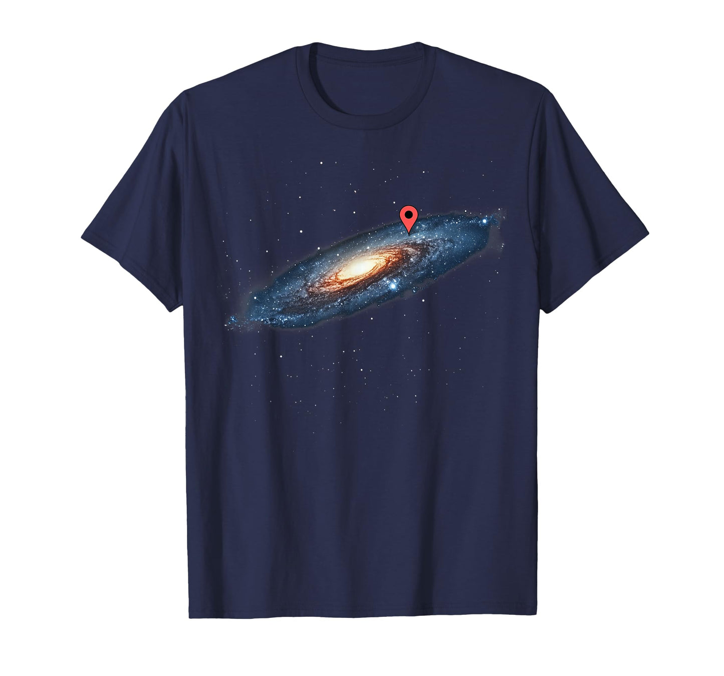 Milky Way Galaxy Universe Location Pin Space Cosmic Funny T-Shirt