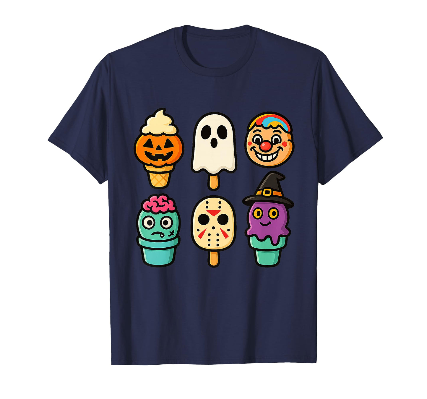 Funny Horror Ice Cream Pops Summerween Halloween 3D Candy T-Shirt