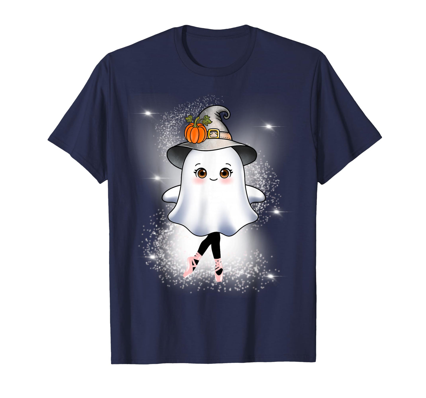 Halloween Ballet Pumpkin Witch Hat Cute Ghost Ballerina T-Shirt