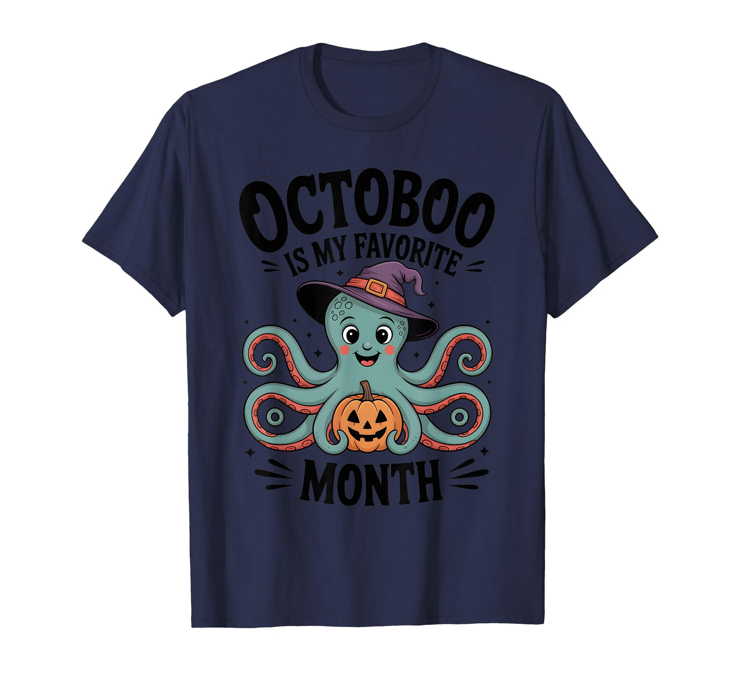 Octoboo is My Favorite Month Funny Halloween Octopus T-Shirt
