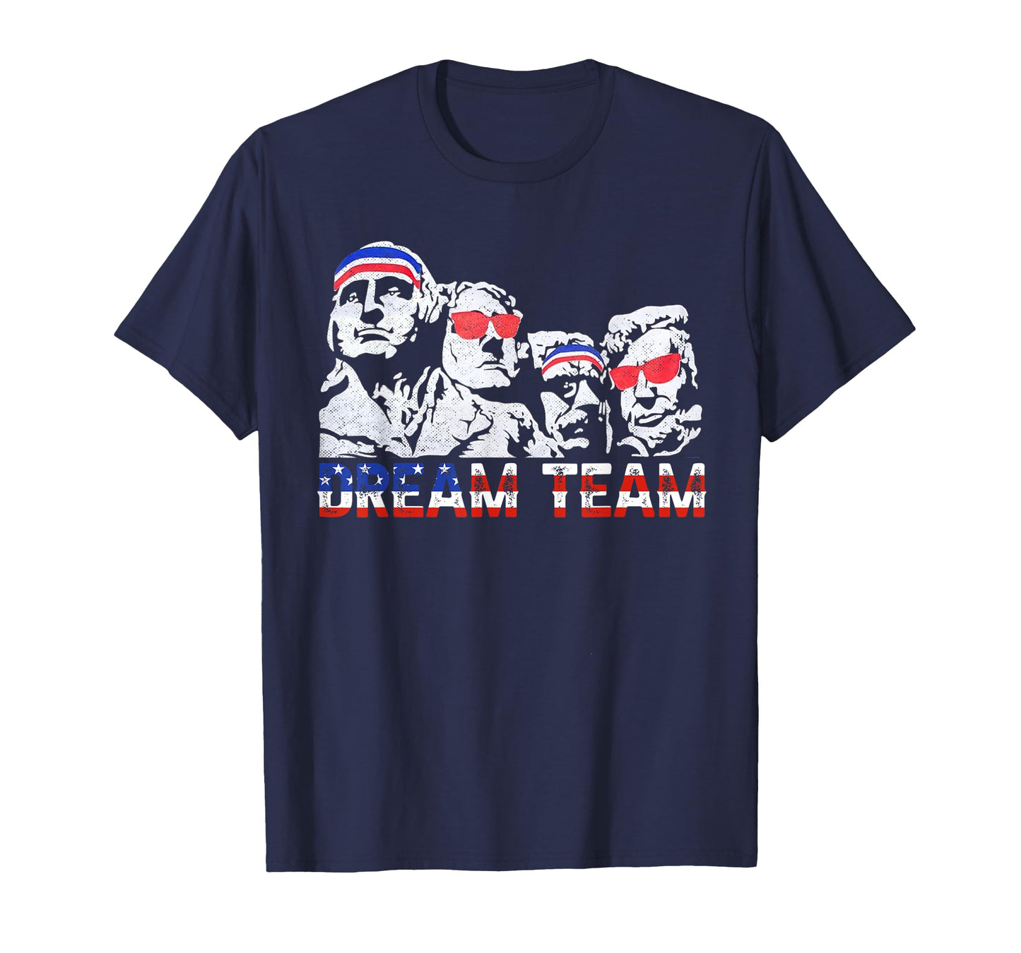 American USA Flag Dream Team Funny Patriotic Retro Vintage Women Men T-Shirt