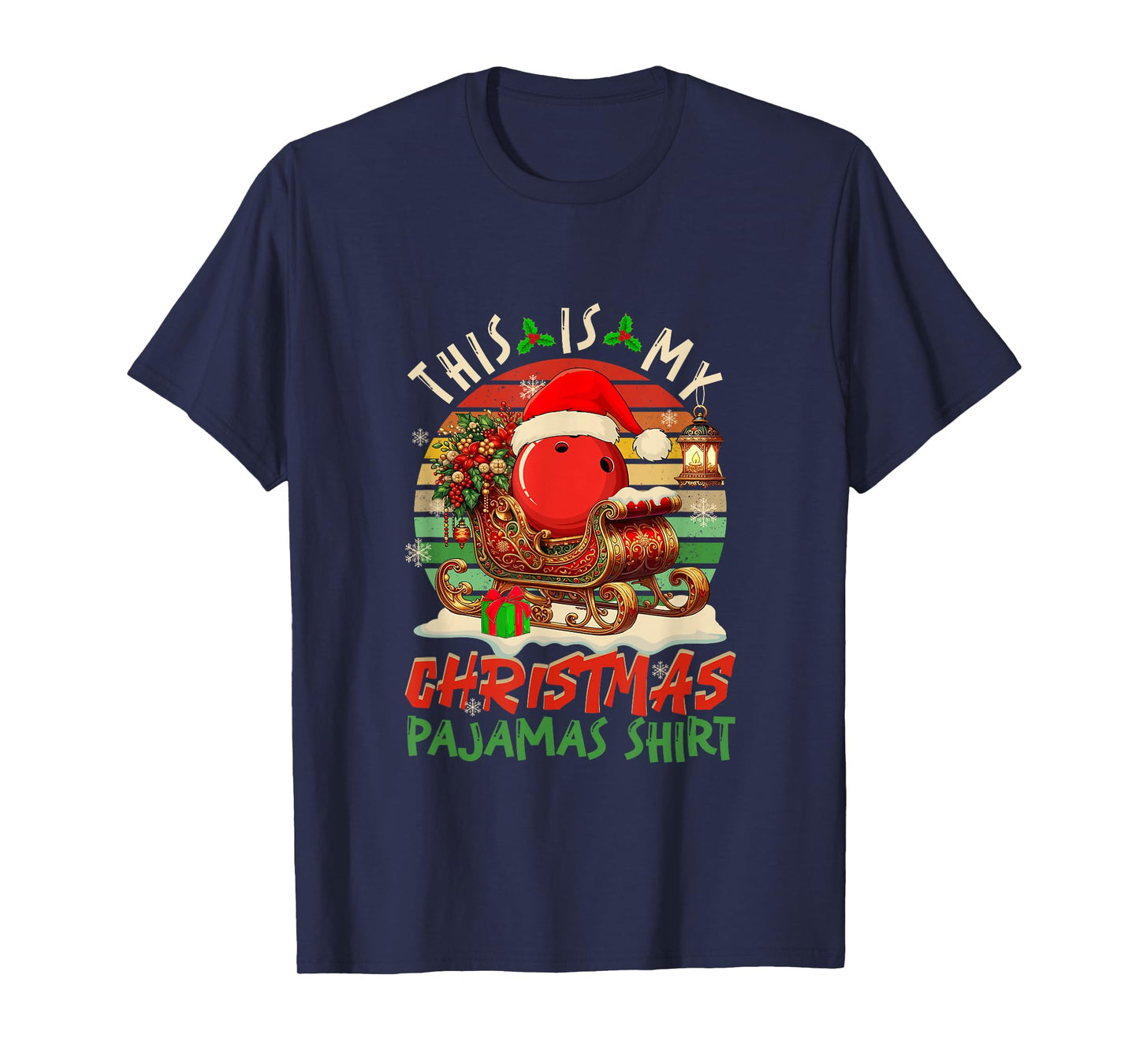 Vintage Retro My Christmas Pajama Shirt Bowling Player T-Shirt