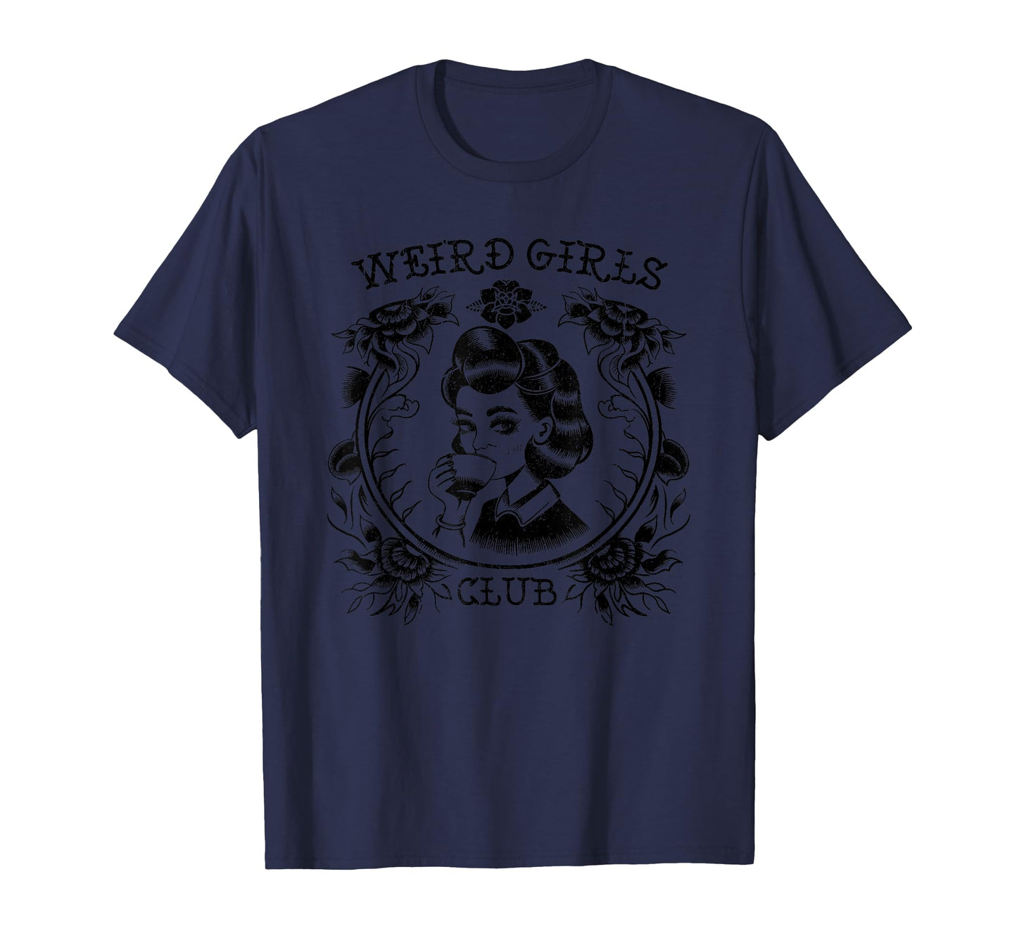 Weird Girls Club Retro Gothic Floral Alt Girl T-Shirt