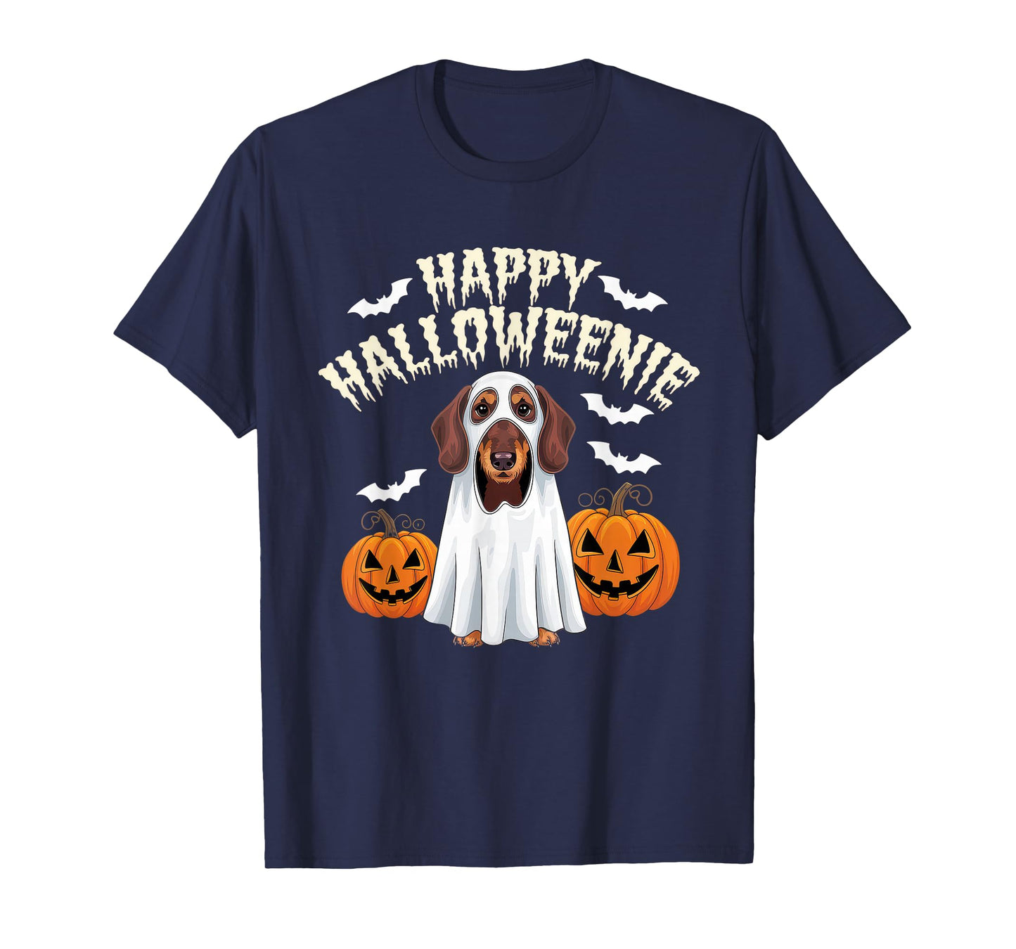 Happy Halloweenie Tshirt Women Men Wiener Monster Party T-Shirt