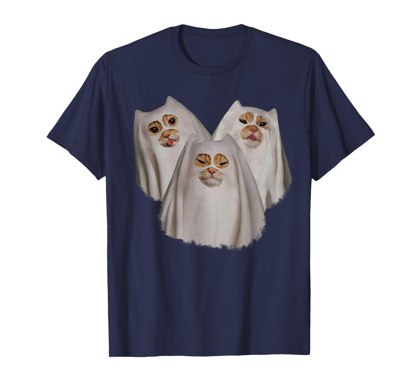 Ghost Cat Meme Funny Halloween Funny Wizard Cat Ghost T-Shirt