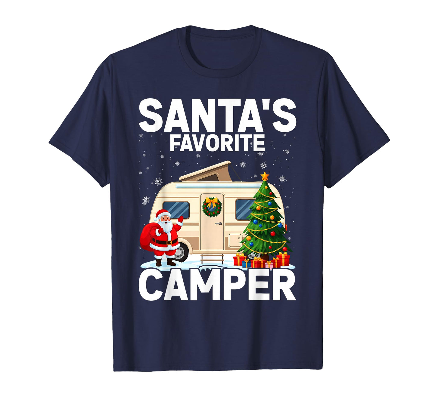 Camper Camping Christmas Santa's Favorite Funny Xmas T-Shirt