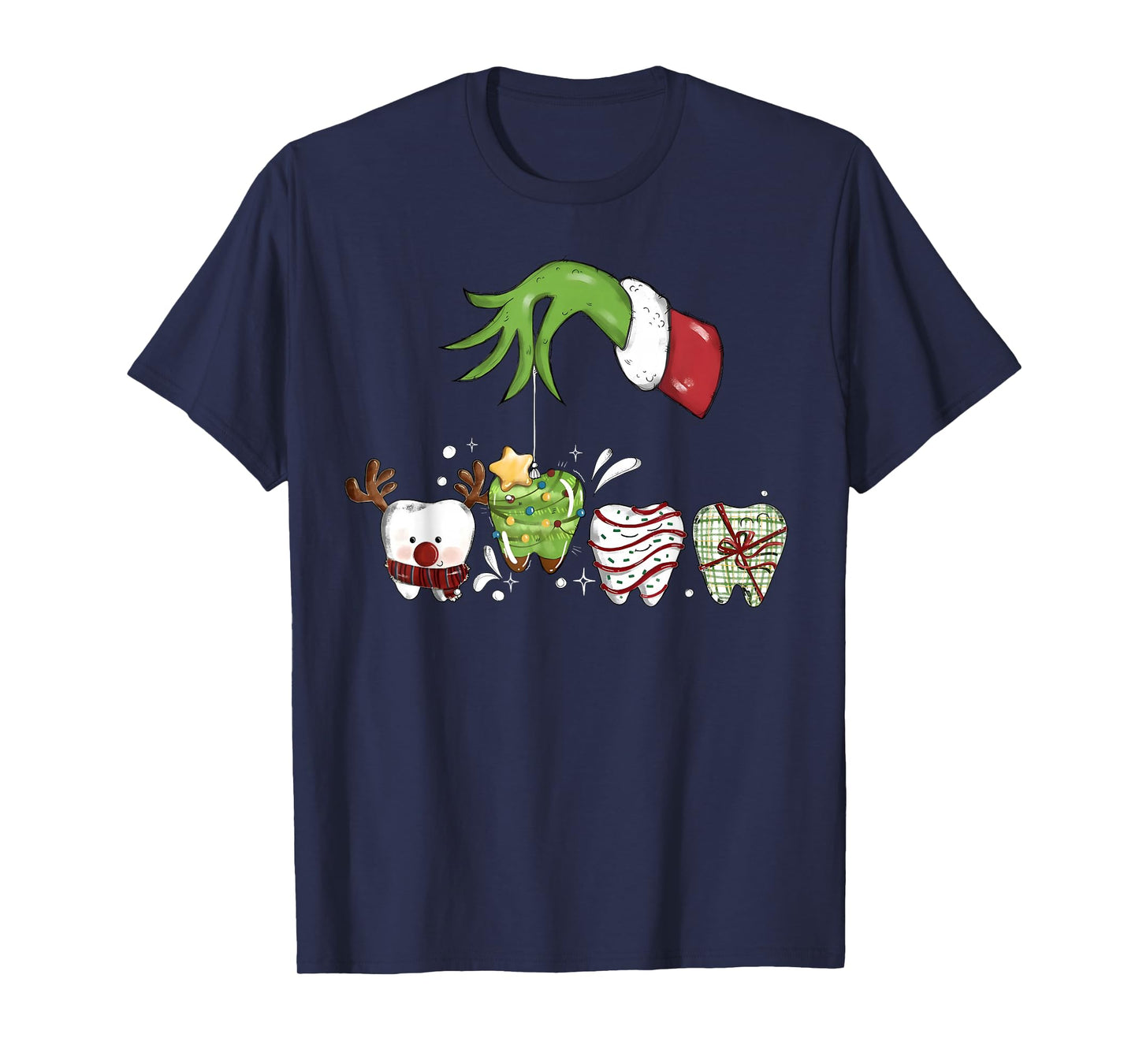 Tooth Dentist Dental Assistant Teeth Christmas Santa Squad T-Shirt