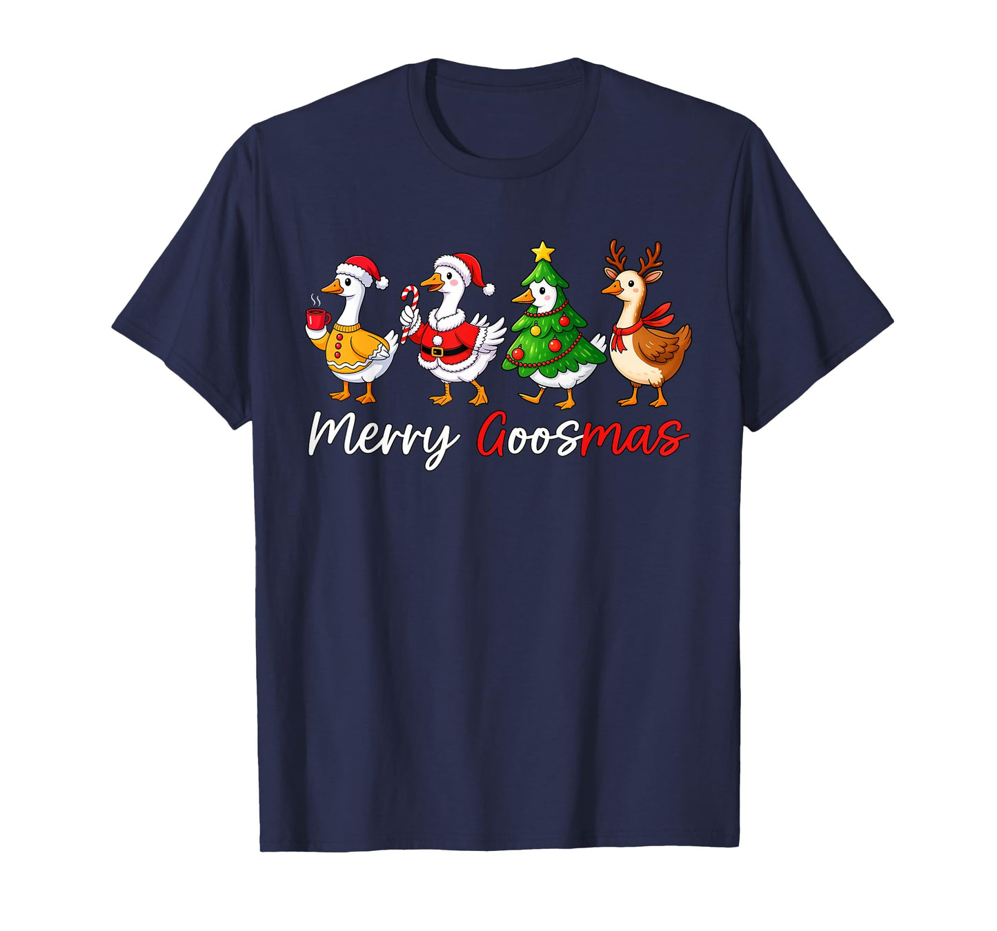 Merry Goosemas Christmas Silly Goose Funny Xmas Women Kids T-Shirt
