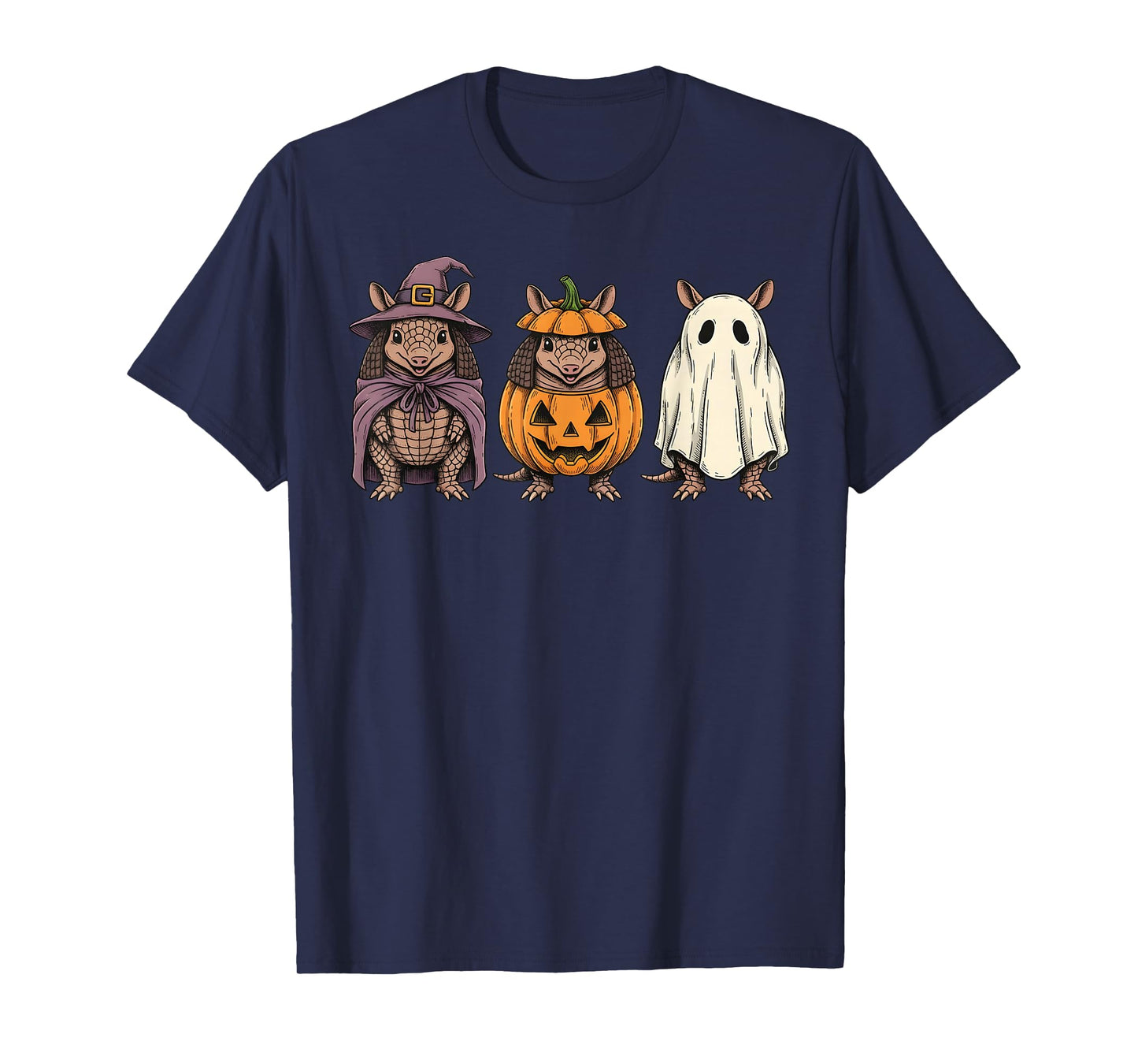 Spooky Ghost Armadillo Lover Pumpkin Halloween T-Shirt