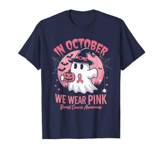Breast Cancer Shirts Women Halloween October Wear Pink T-Shirt