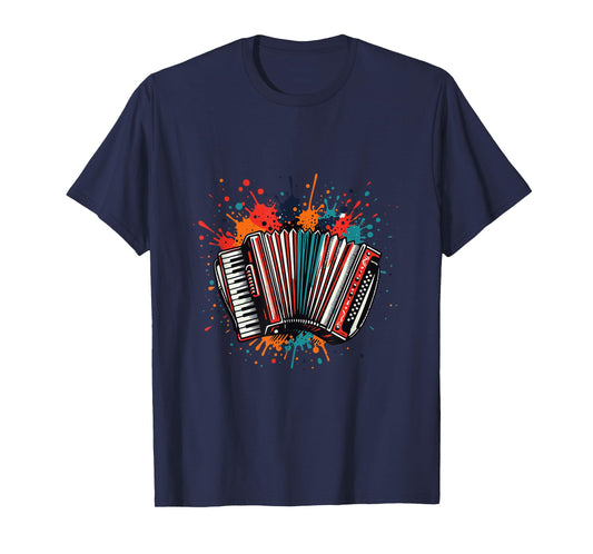 Retro Accordion Player Graphic Apparel for Music Lovers T-Shirt