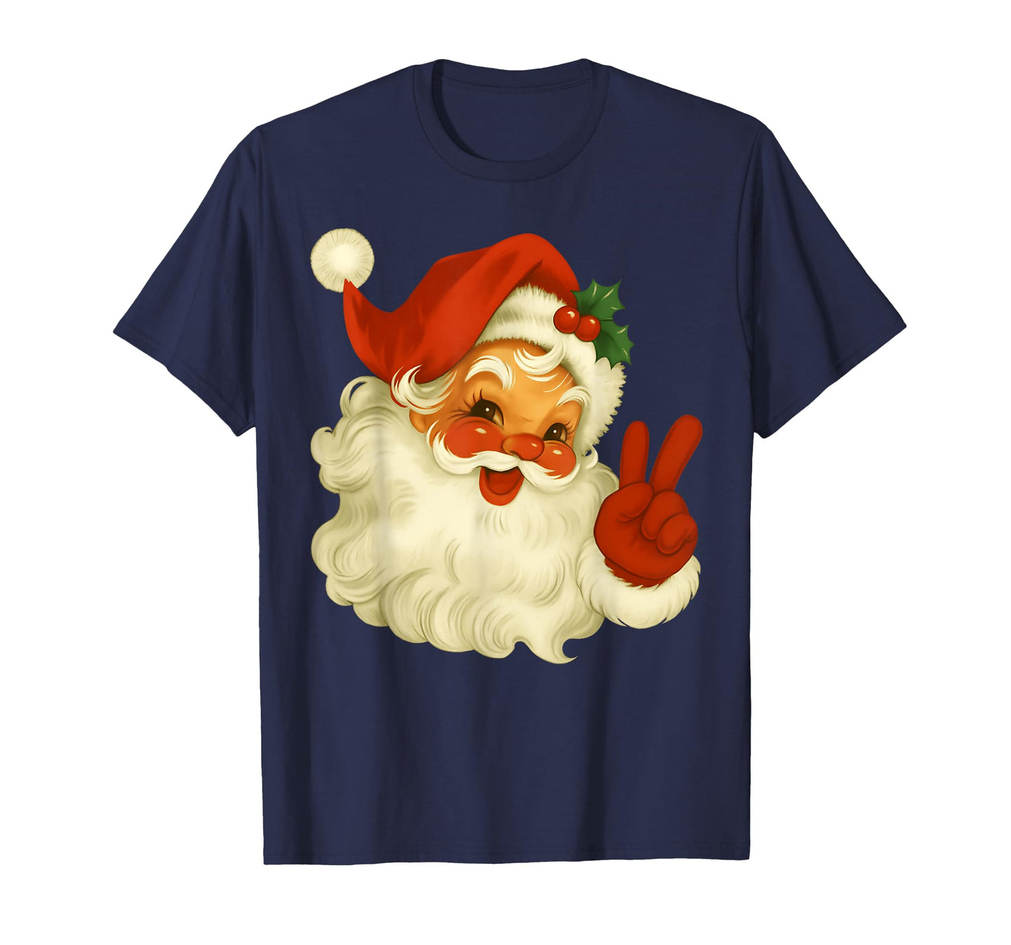 Vintage Retro Cute Santa Claus Christmas Xmas Men Women Kid T-Shirt