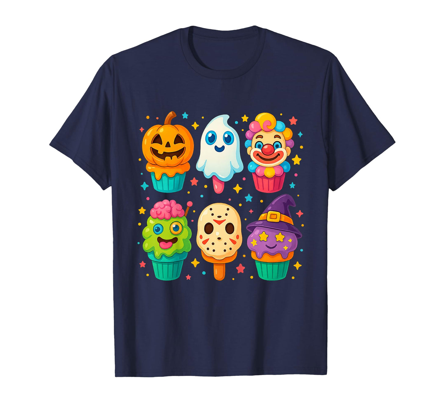 Funny Horror Ice Cream Pops Summerween Halloween Candy Kids T-Shirt