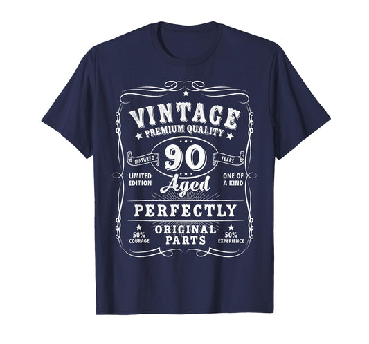 Vintage 90th Birthday Decorations Men Gag Funny 90 Birthday T-Shirt
