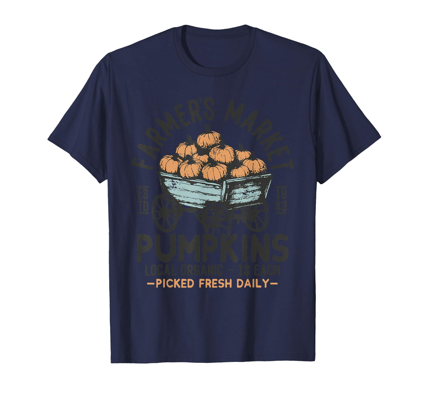 Vintage Farmer's Market Pumpkins Retro Thanksgiving T-Shirt