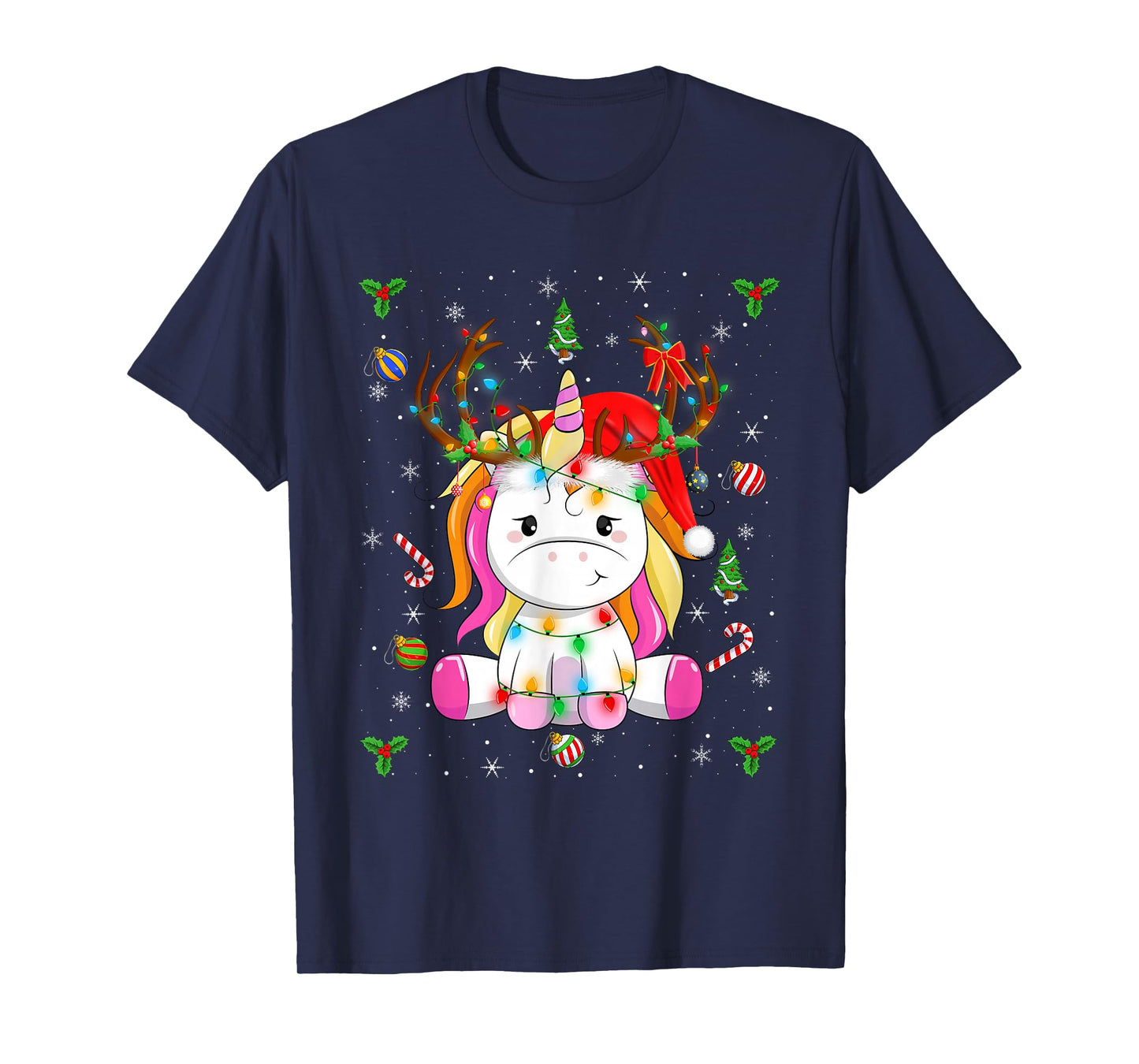 Unicorn for Girls Cute Rainbow Magical Unicorn Christmas T-Shirt