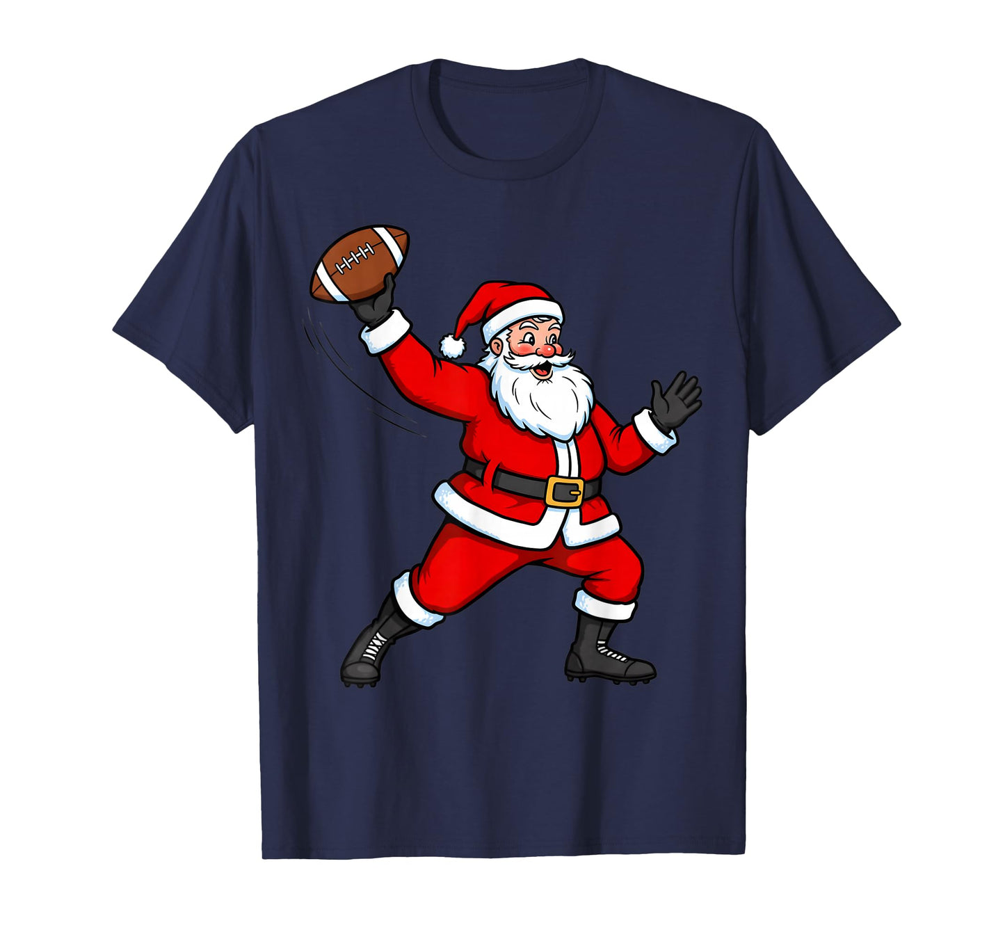 Christmas Football Player Cute Santa Xmas Boys Men Kids T-Shirt