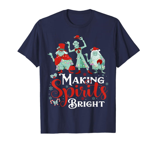 Making Spirits Bright Funny Retro Ghost Christmas Costumes T-Shirt