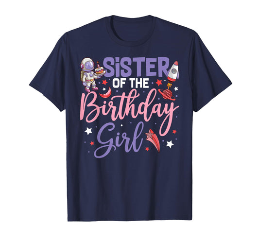 Two The Moon Sister Of the Birthday Girl Astronaut Family T-Shirt