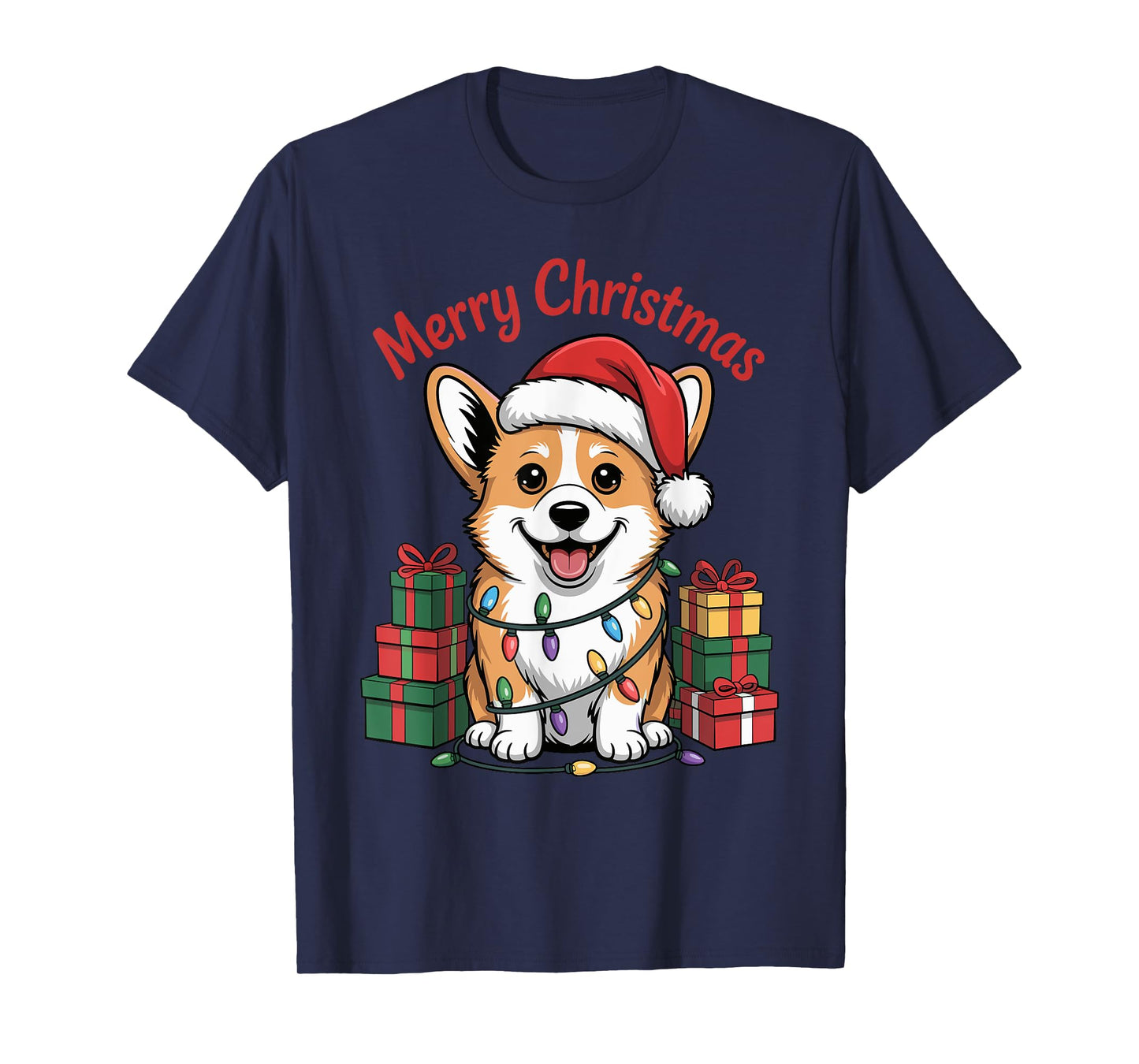 Cute Pembroke Welsh Corgi Christmas Funny Dog Lover Holiday T-Shirt