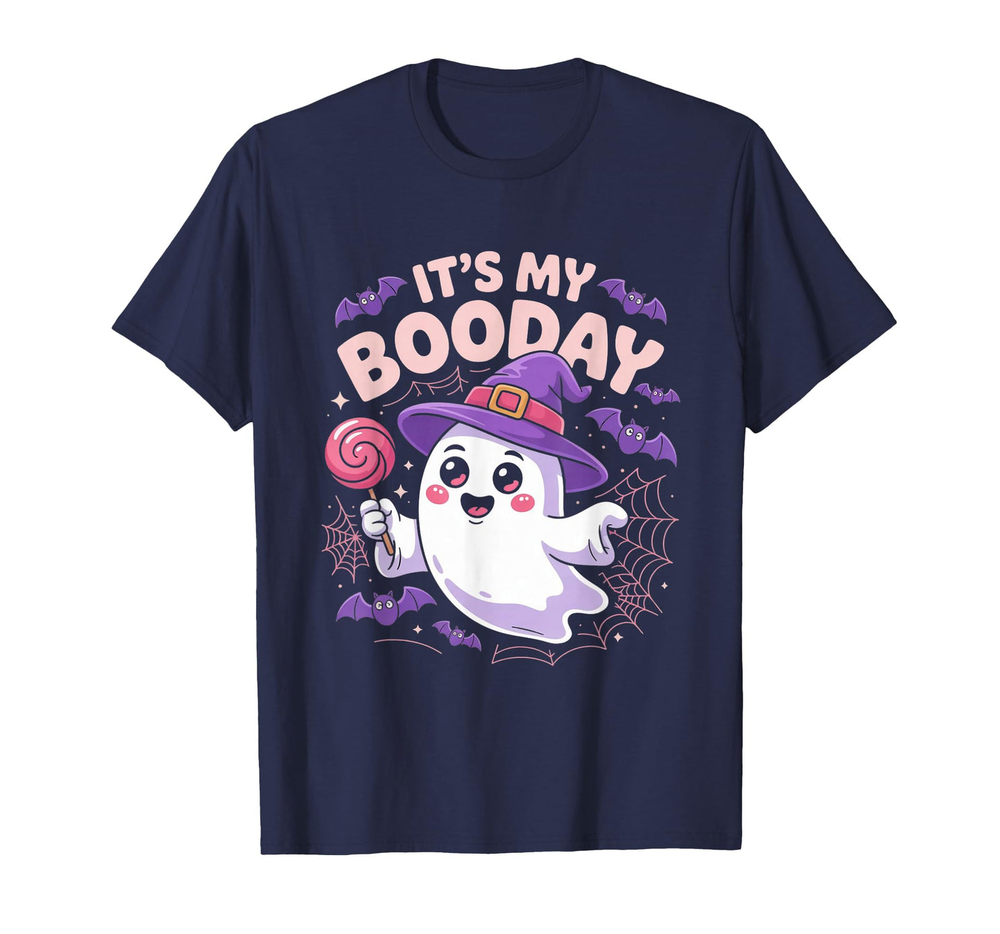 Its My Boo Day Cute Ghost Halloween Birthday Boys Girls Kids T-Shirt