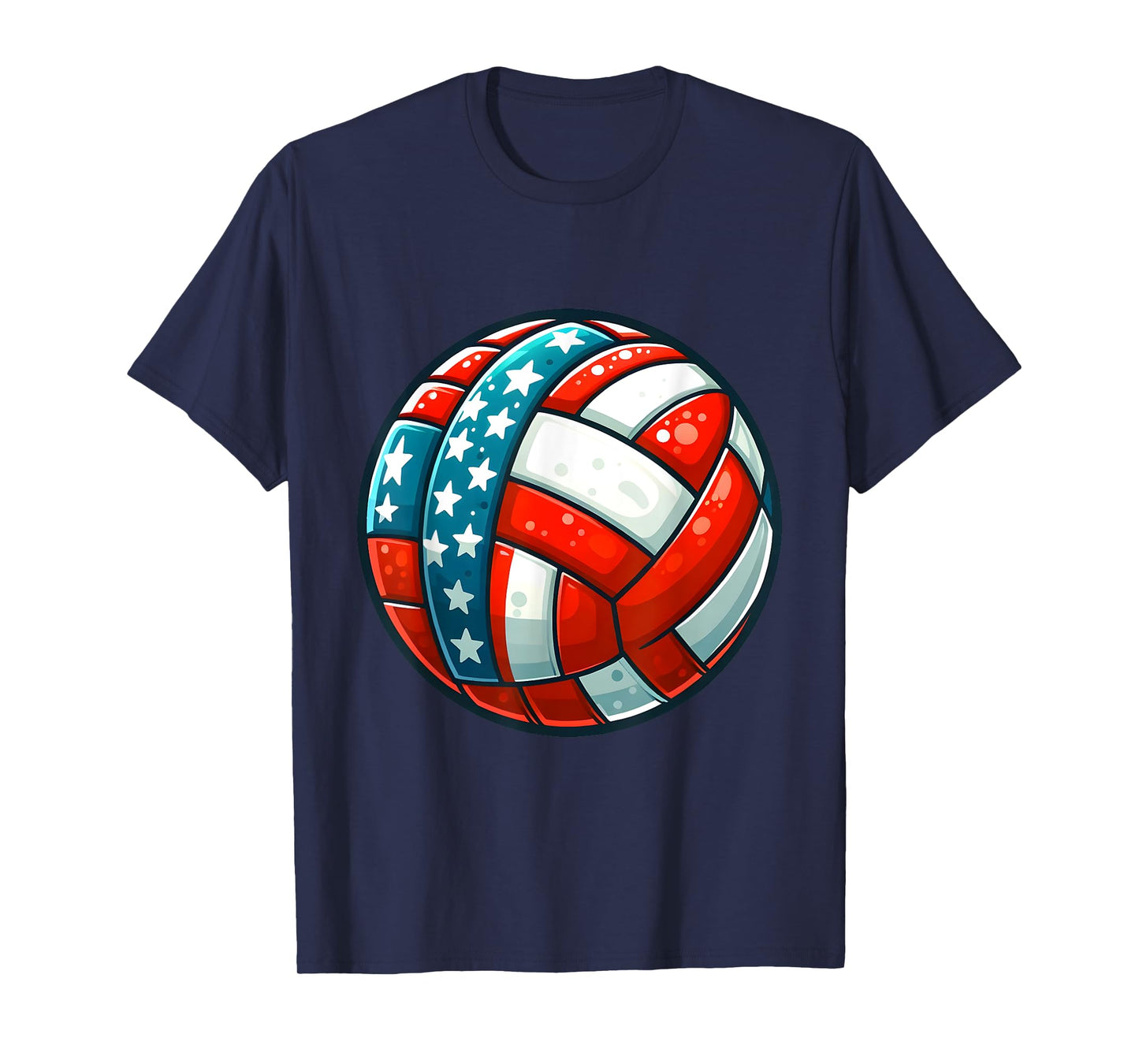 Volleyball Support Team Flag USA Beach American T-Shirt for Men Women Kids