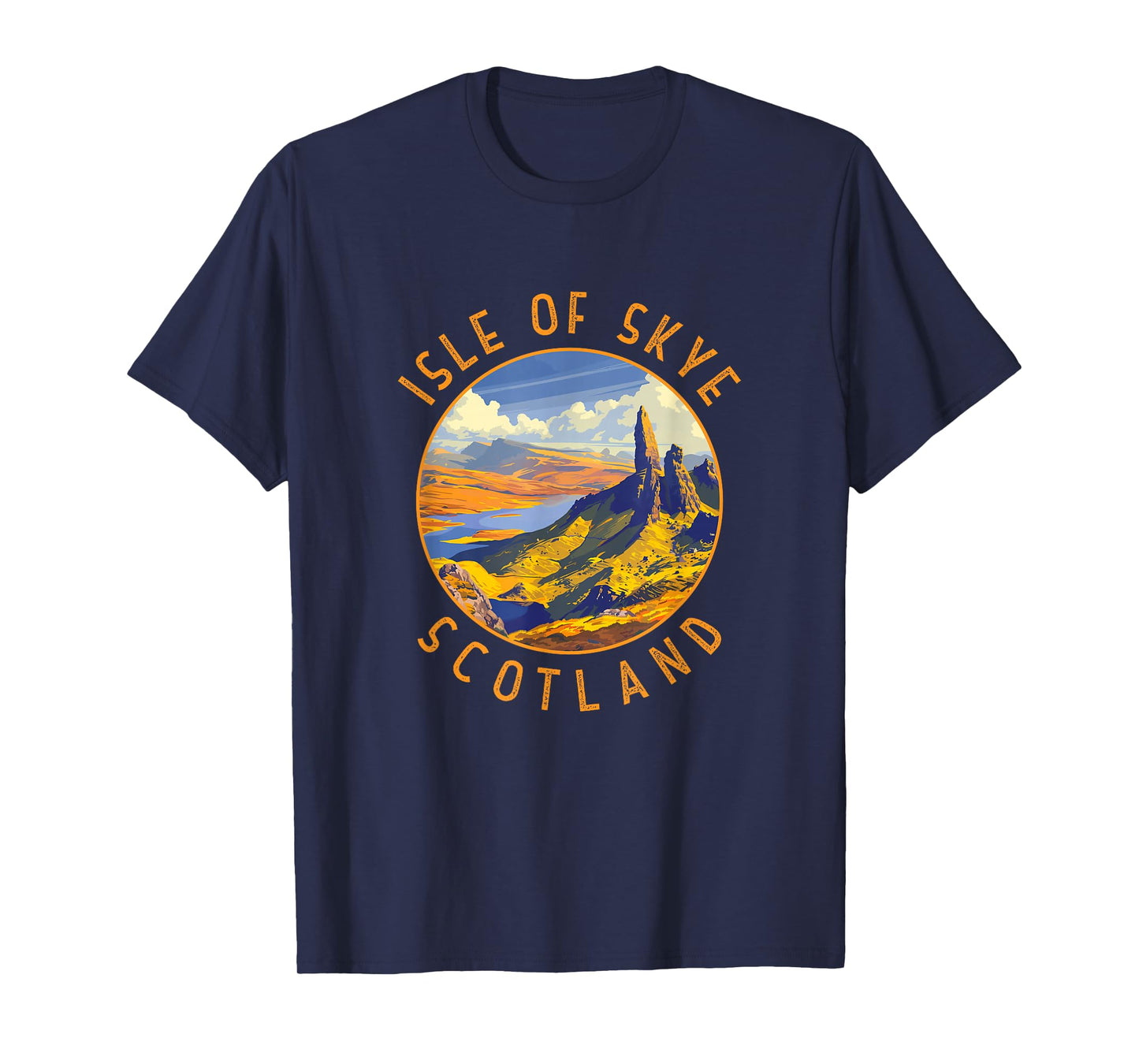 Isle of Skye Scotland Retro Distressed Circle T-Shirt